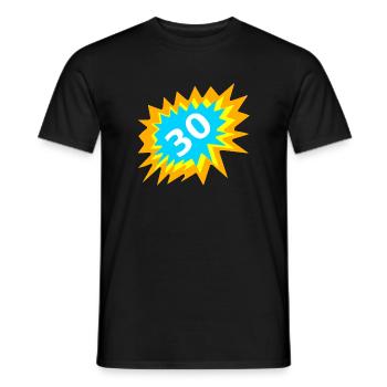 feiern, 30 bunt - Männer T-Shirt - Schwarz - Vorne - AI Model Male 178 light (178cm)