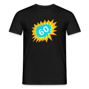 geburtstagsoutfits, 60 bunt - Männer T-Shirt - Schwarz - Vorne - AI Model Male 178 light (178cm)