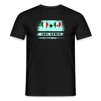 Italy and Mexico 100% genius flag - Men's T-Shirt - black - Front - AI Model Male 178 light (178cm)