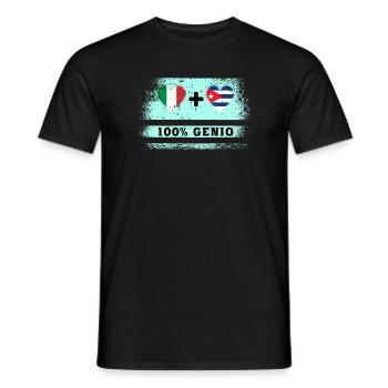 Italy and Cuba 100% genius flag - Men's T-Shirt - black - Front - AI Model Male 178 light (178cm)