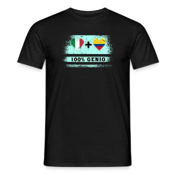 Italy and Colombia 100% genius flag - Men's T-Shirt - black - Front - AI Model Male 178 light (178cm)
