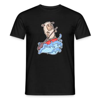 Stand Up Paddling Schaf - Männer T-Shirt - Schwarz - Vorne - AI Model Male 178 light (178cm)