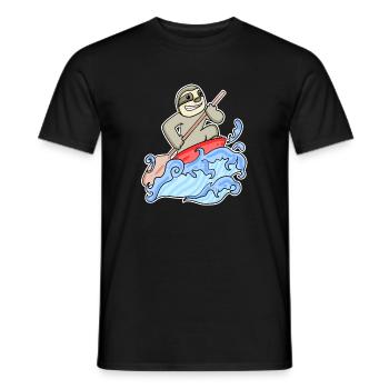 Stand Up Paddling Faultier - Männer T-Shirt - Schwarz - Vorne - AI Model Male 178 light (178cm)