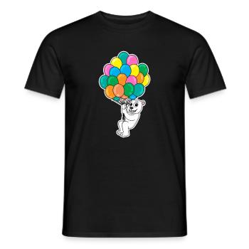 Bear Kids Motif Balloon Balloons - Men's T-Shirt - black - Front - AI Model Male 178 light (178cm)
