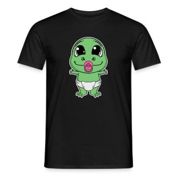 Dinosaur Green Baby - Men's T-Shirt - black - Front - AI Model Male 178 light (178cm)