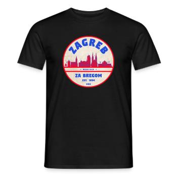 Zagreb Rundlogo Skyline Retro - Männer T-Shirt - Schwarz - Vorne - AI Model Male 178 light (178cm)
