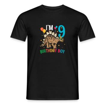 I'm 9 Birthday Boy Stegosaurus 9 Year Old 9th - Männer T-Shirt - Schwarz - Vorne - AI Model Male 178 light (178cm)