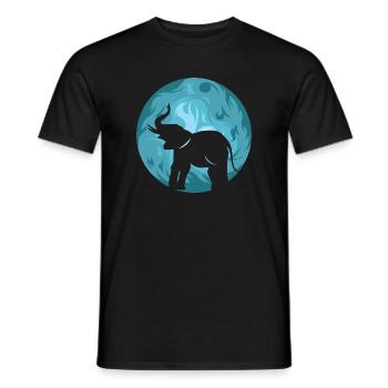 Moon Elephant Symbol Illustration Evening Sun Icon - Men's T-Shirt - black - Front - AI Model Male 178 light (178cm)