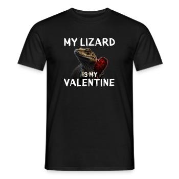 Lézard Valentine Cœur - T-shirt homme - noir - Devant - AI Model Male 178 light (178cm)