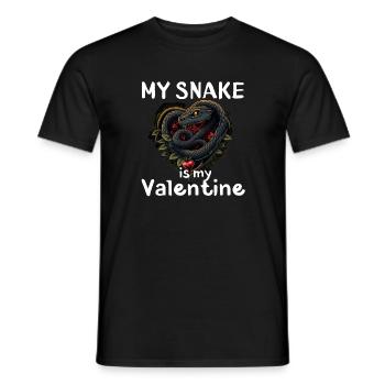 Heart Snake Valentine - Men's T-Shirt - black - Front - AI Model Male 178 light (178cm)
