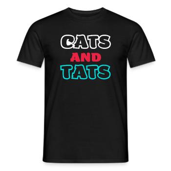 Chats et Tats - T-shirt homme - noir - Devant - AI Model Male 178 light (178cm)