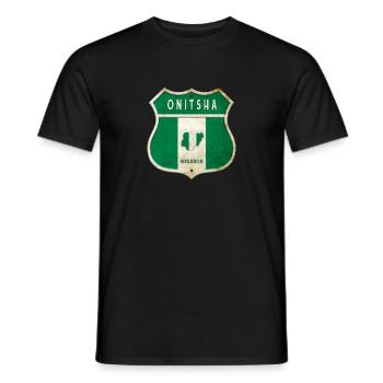 Design du drapeau d'Onitsha Nigeria - T-shirt homme - noir - Devant - AI Model Male 178 light (178cm)