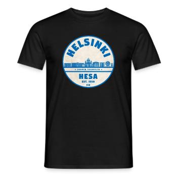 Helsinki Skyline Emblem 1550 - Männer T-Shirt - Schwarz - Vorne - AI Model Male 178 light (178cm)