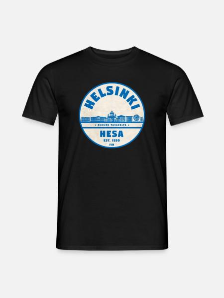 Helsinki Skyline Emblem 1550 - Men's T-Shirt - black