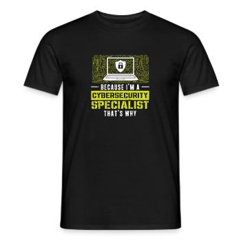 Humour de cyber sécurité amusante pour - T-shirt homme - noir - Devant - AI Model Male 178 light (178cm)