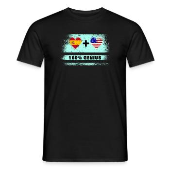 L’Espagne et les États-Unis drasent 100% génie - T-shirt homme - noir - Devant - AI Model Male 178 light (178cm)