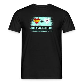 Spanien und Südkorea 100% Flaggengenie - Männer T-Shirt - Schwarz - Vorne - AI Model Male 178 light (178cm)