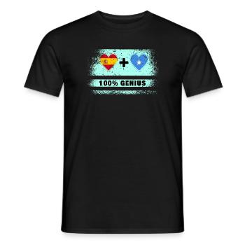 Spanien und Somalia Flagge 100% genial - Männer T-Shirt - Schwarz - Vorne - AI Model Male 178 light (178cm)