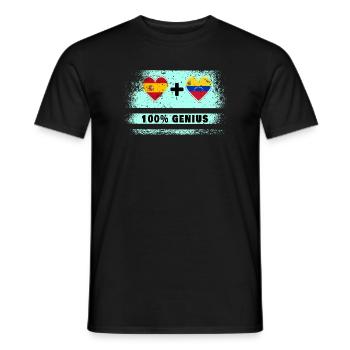 Spanien und Venezuela Flagge 100% genial - Männer T-Shirt - Schwarz - Vorne - AI Model Male 178 light (178cm)