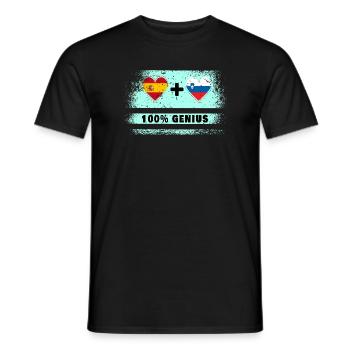 L’Espagne et la Slovénie 100% drapeau génie - T-shirt homme - noir - Devant - AI Model Male 178 light (178cm)