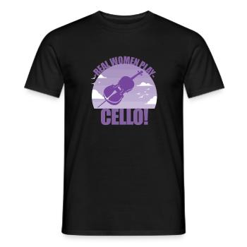 Cello Instrument Musician Cellonist Gift - Men's T-Shirt - black - Front - AI Model Male 178 light (178cm)