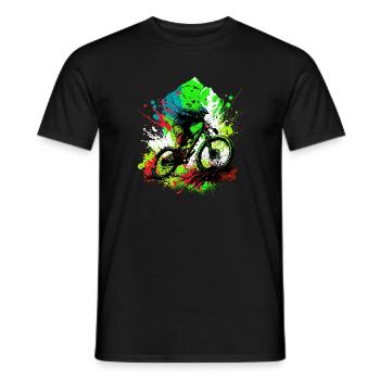 Mountainbike - Männer T-Shirt - Schwarz - Vorne - AI Model Male 178 light (178cm)