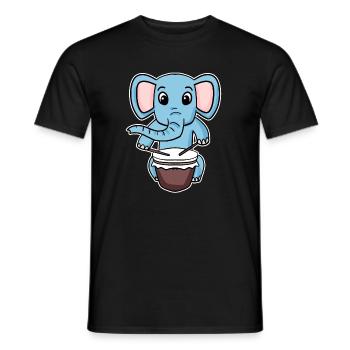 Elephant Drum Motif - Men's T-Shirt - black - Front - AI Model Male 178 light (178cm)