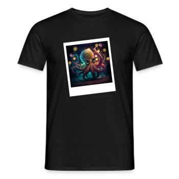 Pieuvre Pieuvre Dansant néon dans la nuit - T-shirt homme - noir - Devant - AI Model Male 178 light (178cm)