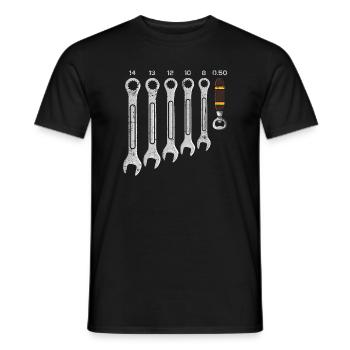 Toolbench Wrench Set with Bottle Opener - Men's T-Shirt - black - Front - AI Model Male 178 light (178cm)