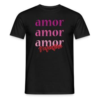 love t-shirt amor Valentine's Day February 14 - Men's T-Shirt - black - Front - AI Model Male 178 light (178cm)