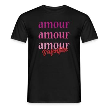 t-shirt amour Saint-Valentin 14 février amour amour - T-shirt homme - noir - Devant - AI Model Male 178 light (178cm)