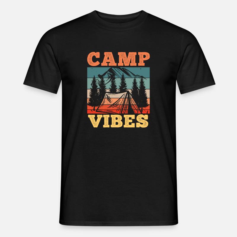 Camp Vibes Bergwald Abenteuer - Männer T-Shirt - Schwarz