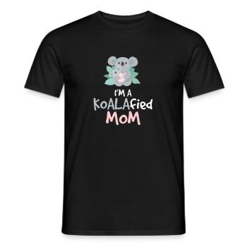 Funny Koalafied Mom Sarcasm A Koala Bear Animal - Men's T-Shirt - black - Front - AI Model Male 178 light (178cm)