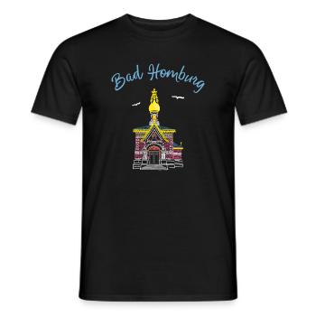 Bad Homburg, Taunus Russian Chapel, Germany - Men's T-Shirt - black - Front - AI Model Male 178 light (178cm)