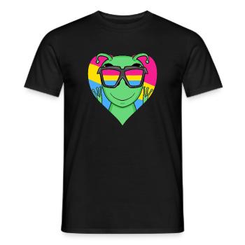 Pansexuell Alien Herz Geschenk - Männer T-Shirt - Schwarz - Vorne - AI Model Male 178 light (178cm)