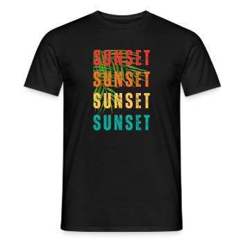 Tropical Sunset Gradient Text - Men's T-Shirt - black - Front - AI Model Male 178 light (178cm)