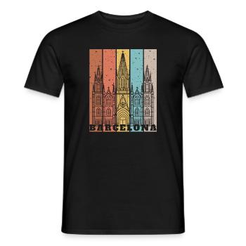 Panneaux de façade gothique Barcel - T-shirt homme - noir - Devant - AI Model Male 178 light (178cm)