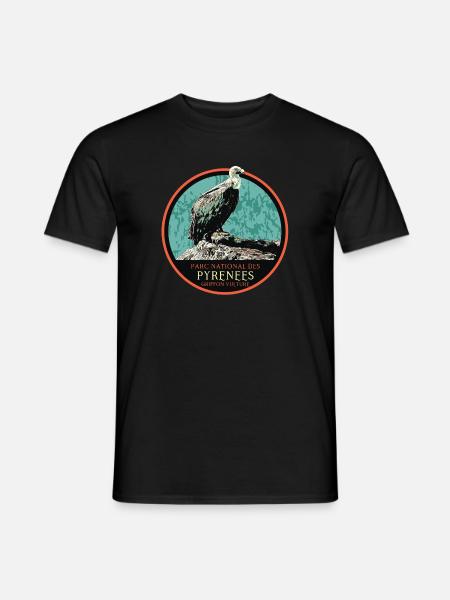 Vulture in the Pyrenees National Park - Men's T-Shirt - black