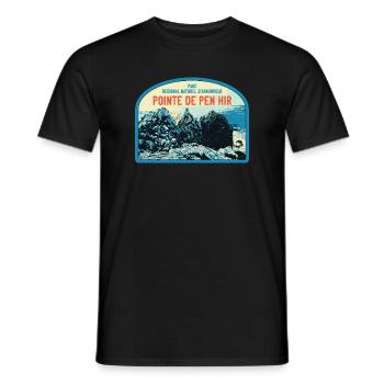 Regional Park of Armorica, the Pointe de Pen Hir - Men's T-Shirt - black - Front - AI Model Male 178 light (178cm)