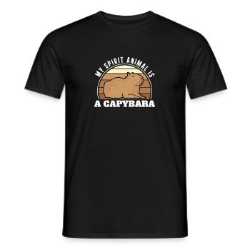 My Spirit Animal Retro Capybara For Happy Capy - Männer T-Shirt - Schwarz - Vorne - AI Model Male 178 light (178cm)