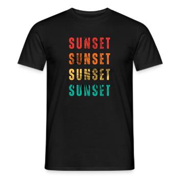 Illustrations textuelles en dégradé de coucher de soleil en quad - T-shirt homme - noir - Devant - AI Model Male 178 light (178cm)