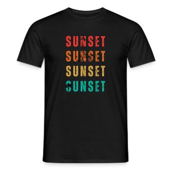 Sunset Palm Gradient Quartet - Men's T-Shirt - black - Front - AI Model Male 178 light (178cm)