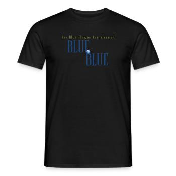 Blue Flower Bloom Typography - Men's T-Shirt - black - Front - AI Model Male 178 light (178cm)