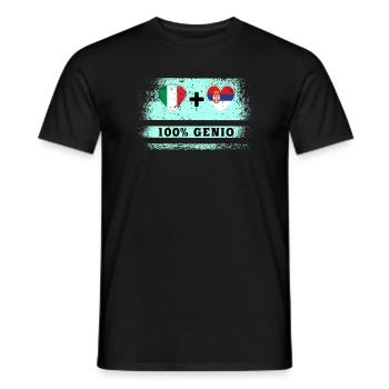 Italy and Serbia 100% genius flag - Men's T-Shirt - black - Front - AI Model Male 178 light (178cm)