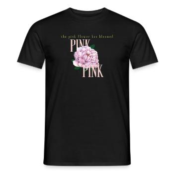 Blooming Pink Peony - Men's T-Shirt - black - Front - AI Model Male 178 light (178cm)
