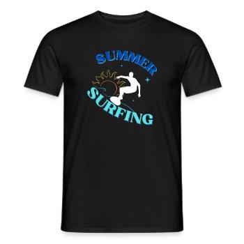 Sunset Surfing Vibes - Männer T-Shirt - Schwarz - Vorne - AI Model Male 178 light (178cm)