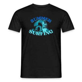 Crête de vagues de surf d’été - T-shirt homme - noir - Devant - AI Model Male 178 light (178cm)