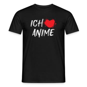 Coeur Anime Déclaration Dessin animé Bande dessinée Culture Pop - T-shirt homme - noir - Devant - AI Model Male 178 light (178cm)
