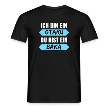 Anime Baka Otaku Kanji Statement Popkultur Manga - Männer T-Shirt - Schwarz - Vorne - AI Model Male 178 light (178cm)