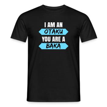 Baka Manga Otaku Anime Déclaration Pop Culture Japon - T-shirt homme - noir - Devant - AI Model Male 178 light (178cm)